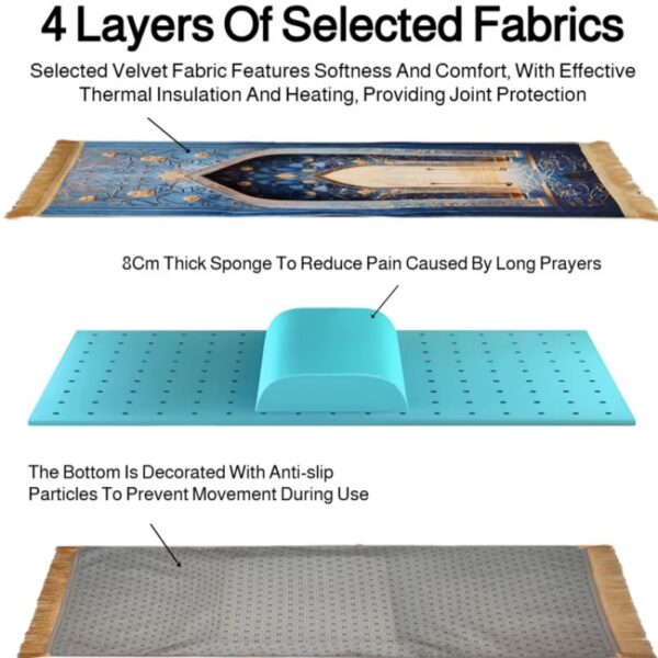 Alfombra de rezo con almohada (10) Alfombra de Rezo con Almohada para Rodillas — Sajjada Ergonómica Confort Plus