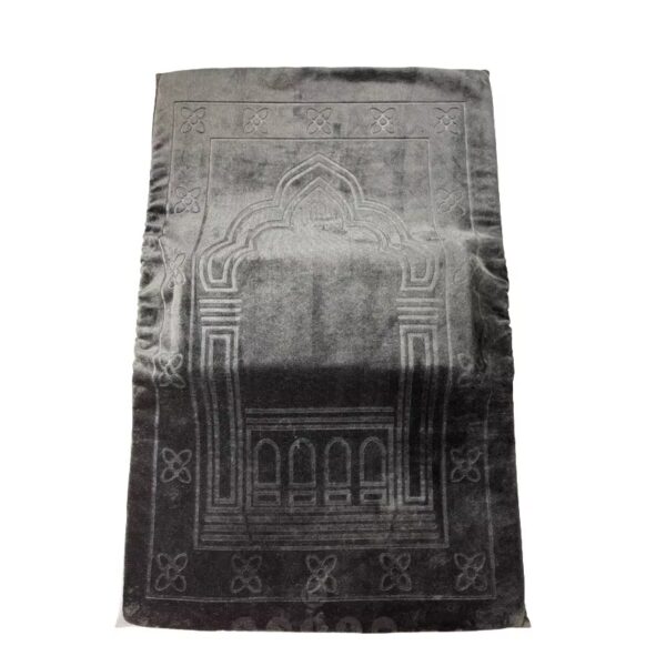 Alfombra de rezo con almohada - Gris Persona mayor rezando sobre alfombra de oración con cojín acolchado para rodillas