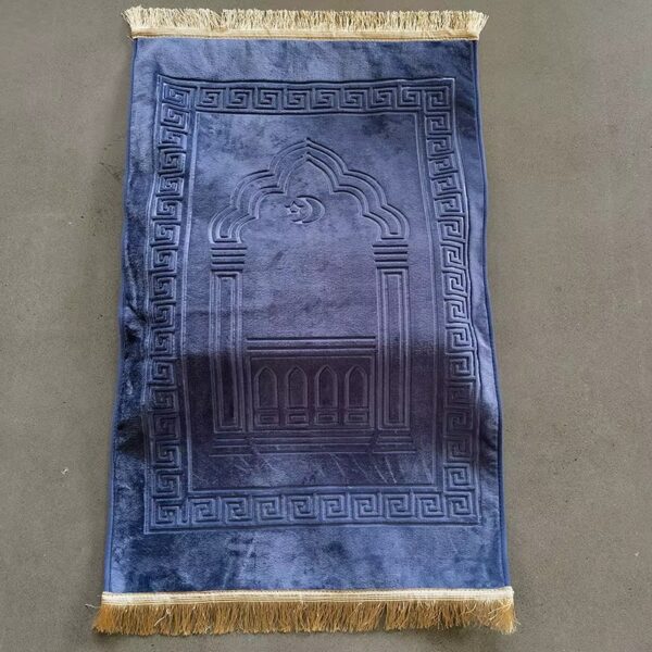 Alfombra de rezo con almohada - azul Detalle de la almohada acolchada integrada en la sajjada para rodillas
