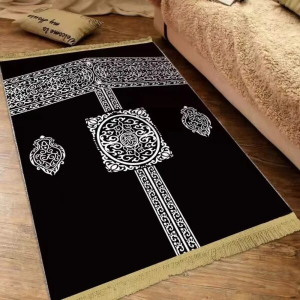 Alfombra de rezo islamica - Meca (1) Alfombra de Rezo La Meca — Sajjada Artística con Diseño Decorativo de la Kaaba