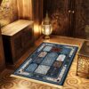 Alfombrilla de rezo islamica - estilo arabe (1) Borde ornamental de la alfombra árabe con patrón islámico tradicional, primer plano