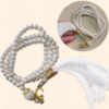 Almohada de rezo circular Blanca kit tasbih Alfombra de Rezo Circular con Medina y La Meca — Sajjada Redonda con Las Dos Mezquitas Sagradas