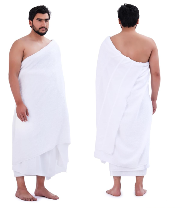 Ihram-Ehram-Ahram para hombres Conjunto de Ihram (Ehram) de algodón blanco puro para hombre