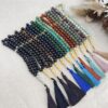 Tasbih - Tasbeeh - rosario musulman 4 Pack de 6 Tasbihs de colores surtidos (azul, verde, marrón, negro, etc.) en una caja de regalo