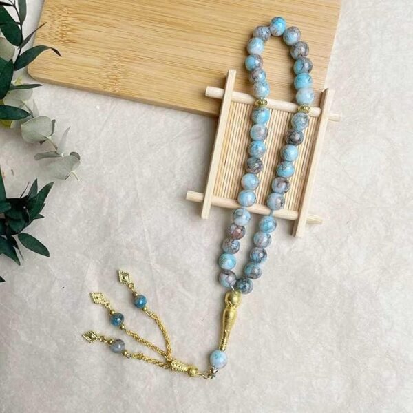 Tasbih - Tasbeeh - rosario musulman AZUL-MARRON 1 Pack de 6 Tasbihs Elegantes de Colores - Rosarios Musulmanes para Oración Diaria
