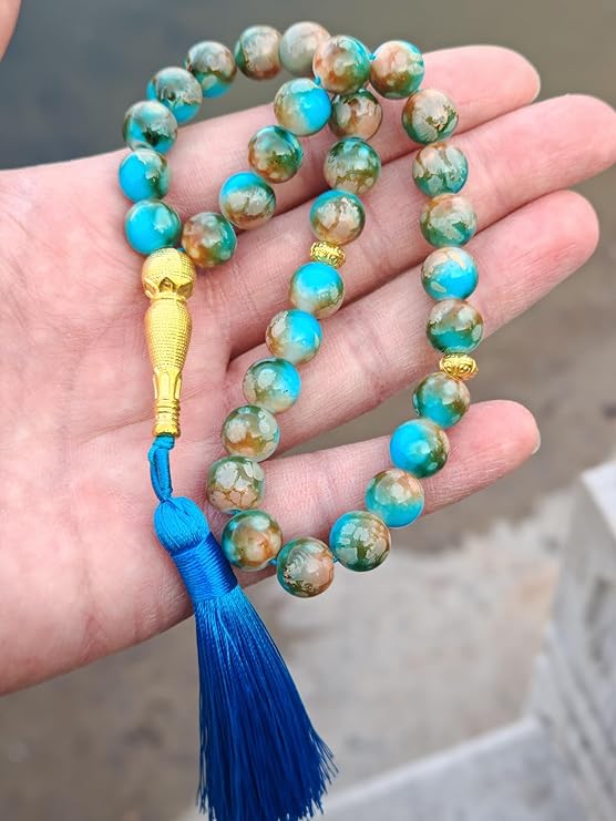 Tasbih - Tasbeeh - rosario musulman AZUL. 2jpg Pack de 6 Tasbihs Elegantes de Colores - Rosarios Musulmanes para Oración Diaria