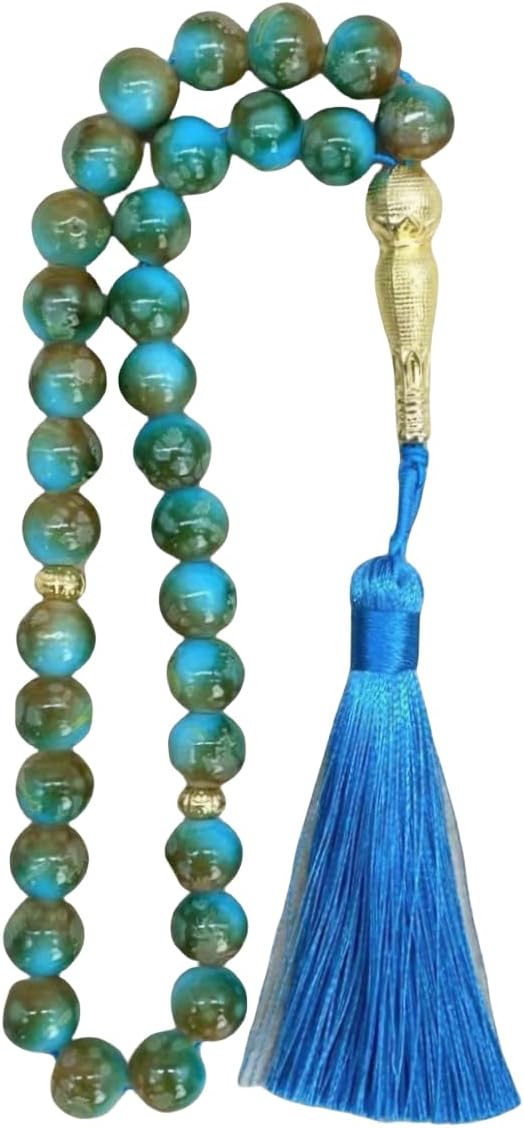 Tasbih - Tasbeeh - rosario musulman AZUL Pack de 6 Tasbihs Elegantes de Colores - Rosarios Musulmanes para Oración Diaria