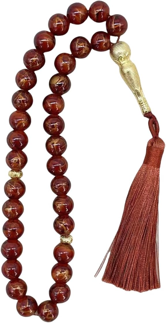 Tasbih - Tasbeeh - rosario musulman MARRON Pack de 6 Tasbihs Elegantes de Colores - Rosarios Musulmanes para Oración Diaria