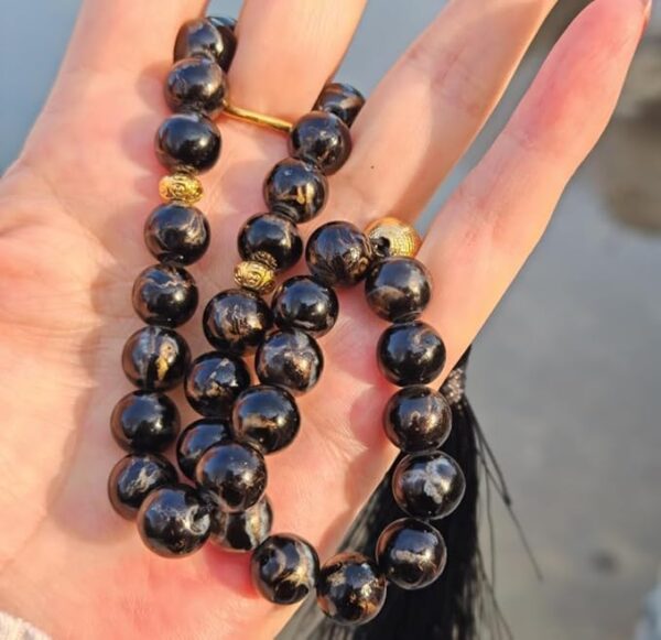 Tasbih - Tasbeeh - rosario musulman NEGRO 3jpg Pack de 6 Tasbihs Elegantes de Colores - Rosarios Musulmanes para Oración Diaria