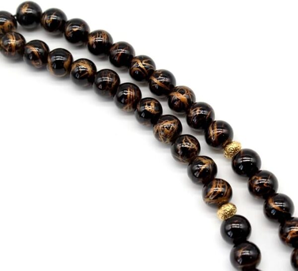 Tasbih - Tasbeeh - rosario musulman NEGRO-MARRON 1 Pack de 6 Tasbihs Elegantes de Colores - Rosarios Musulmanes para Oración Diaria
