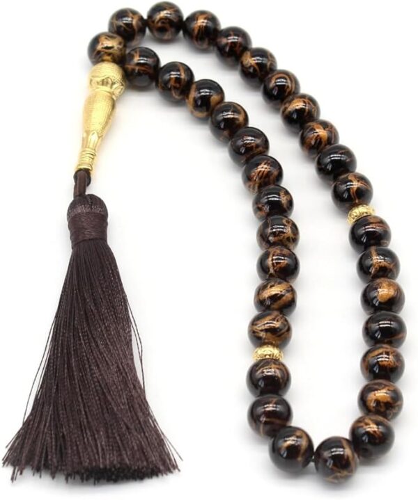 Tasbih - Tasbeeh - rosario musulman NEGRO-MARRON Pack de 6 Tasbihs Elegantes de Colores - Rosarios Musulmanes para Oración Diaria