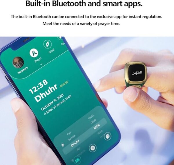 Tasbih Electrónico Smart (Anillo) - Contador Digital de Dhikr con Alertas de Oración