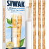Palo de miswak natural sobre fondo de madera, listo para usar Palo de miswak natural sobre fondo de madera, listo para usar