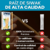 Persona utilizando el miswak como cepillo de dientes tradicional